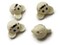 4 Porcelain Mouse Head Creamy Yellow Porcelain Glass Animal Beads